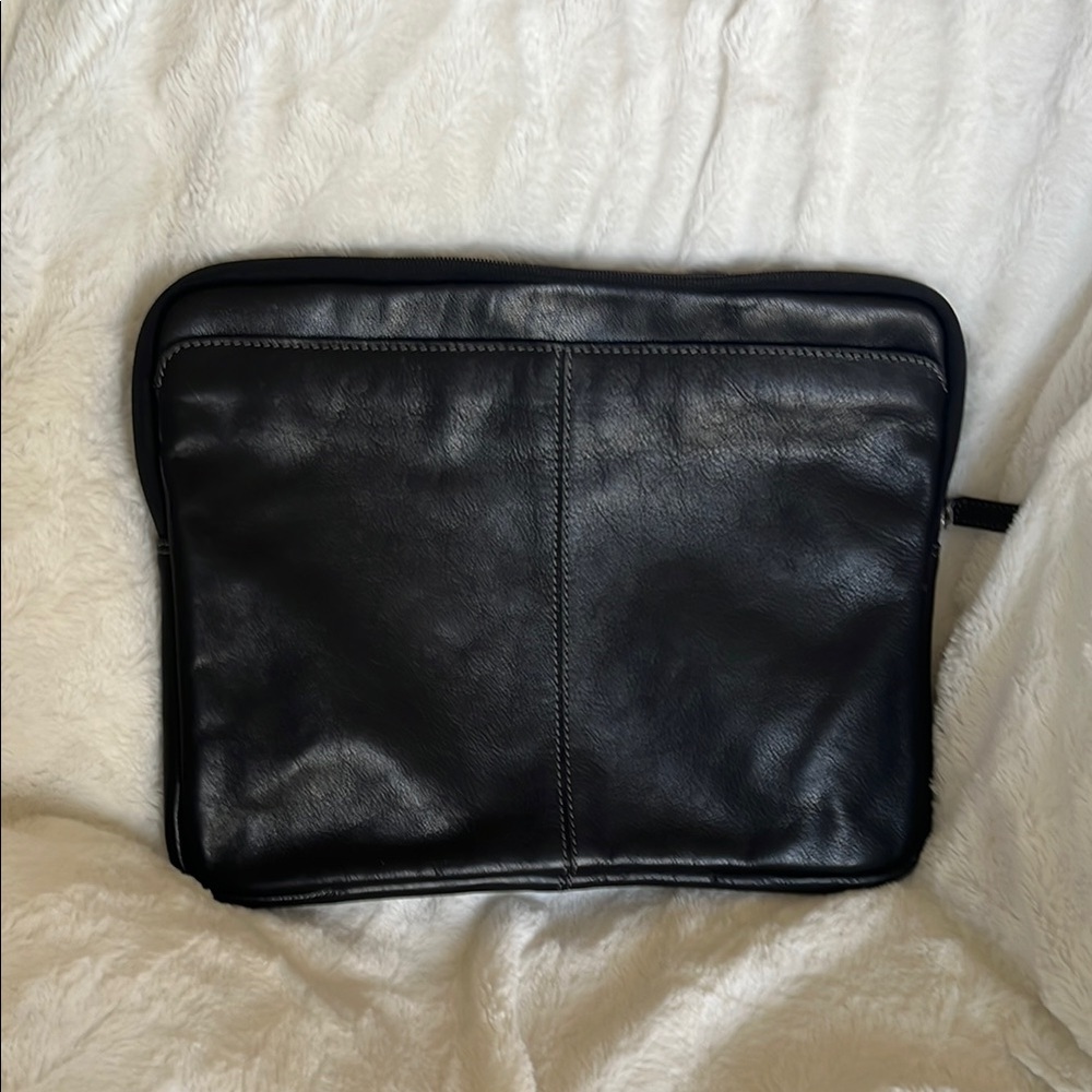 Jos A Banks Black Leather Men's Bag